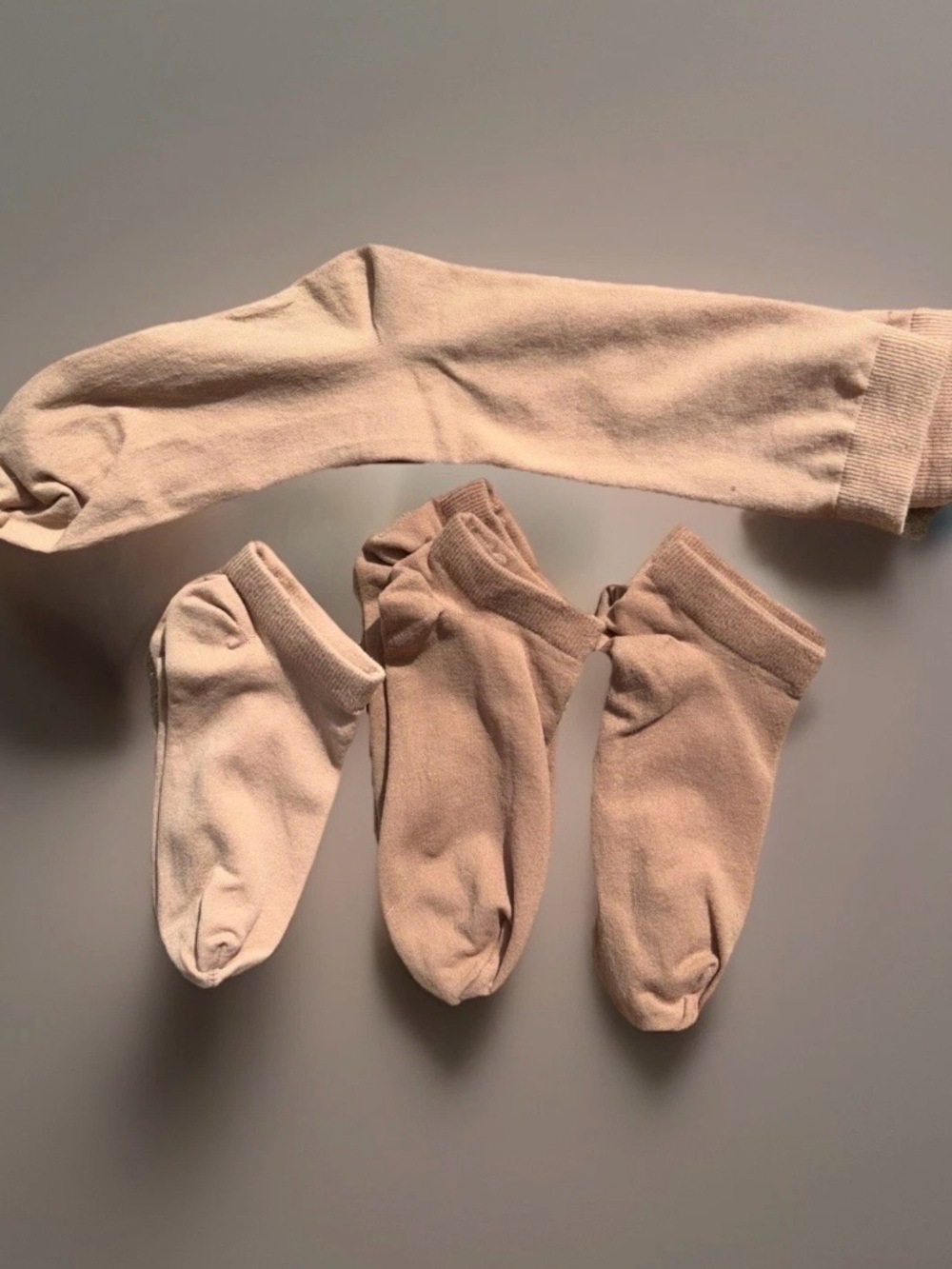 4 pairs Skims Ankle Socks Nude Thin Stretchy Nylon Summer S/M